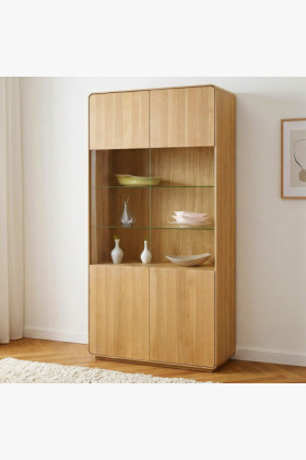 Vitrína Avalon 2-dverová dub natural so sklom