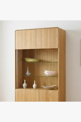 Vitrína Avalon 2-dverová dub natural so sklom 2