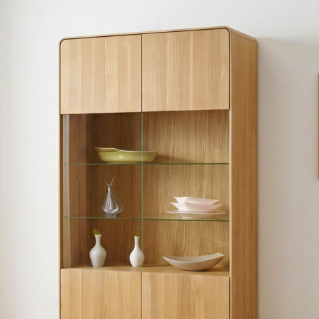 Vitrína Avalon 2-dverová dub natural so sklom