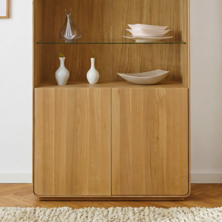 Vitrína Avalon 2-dverová dub natural so sklom