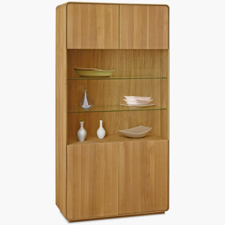 Vitrína Avalon 2-dverová dub natural so sklom