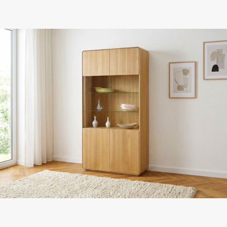 Vitrína Avalon 2-dverová dub natural so sklom