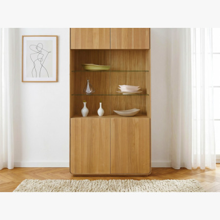 Vitrína Avalon 2-dverová dub natural so sklom