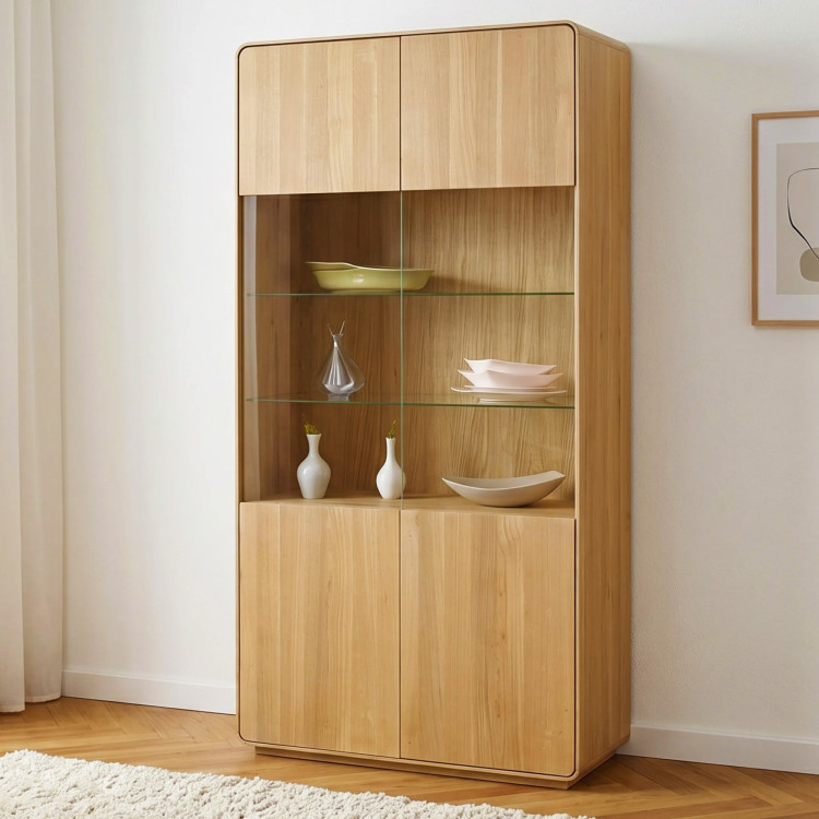 Vitrína Avalon 2-dverová dub natural so sklom