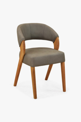 Dizajnová luxusná stolička - dub, Almondo - taupe