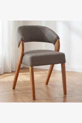 Dizajnová luxusná stolička - dub, Almondo - taupe 2