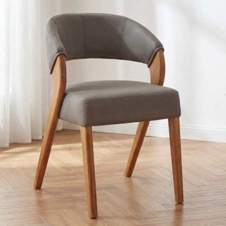 Dizajnová luxusná stolička - dub, Almondo - taupe