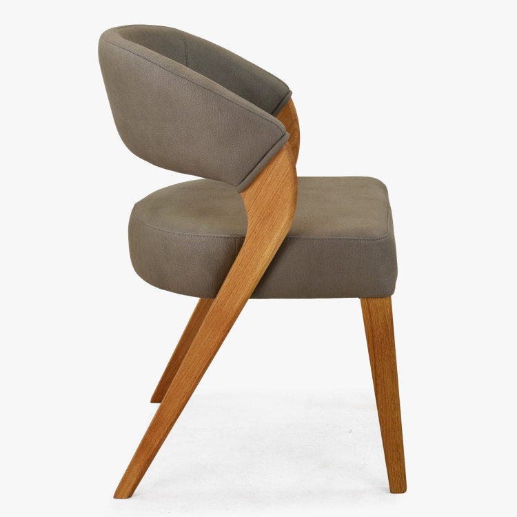 Dizajnová luxusná stolička - dub, Almondo - taupe