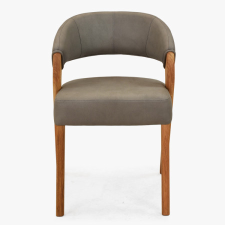 Dizajnová luxusná stolička - dub, Almondo - taupe