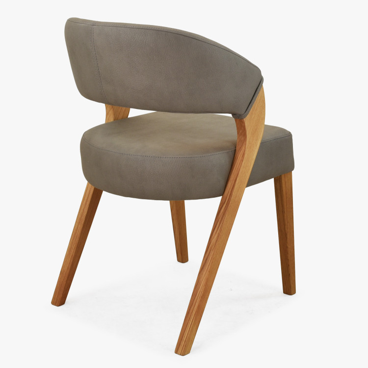 Dizajnová luxusná stolička - dub, Almondo - taupe