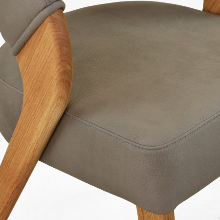 Dizajnová luxusná stolička - dub, Almondo - taupe