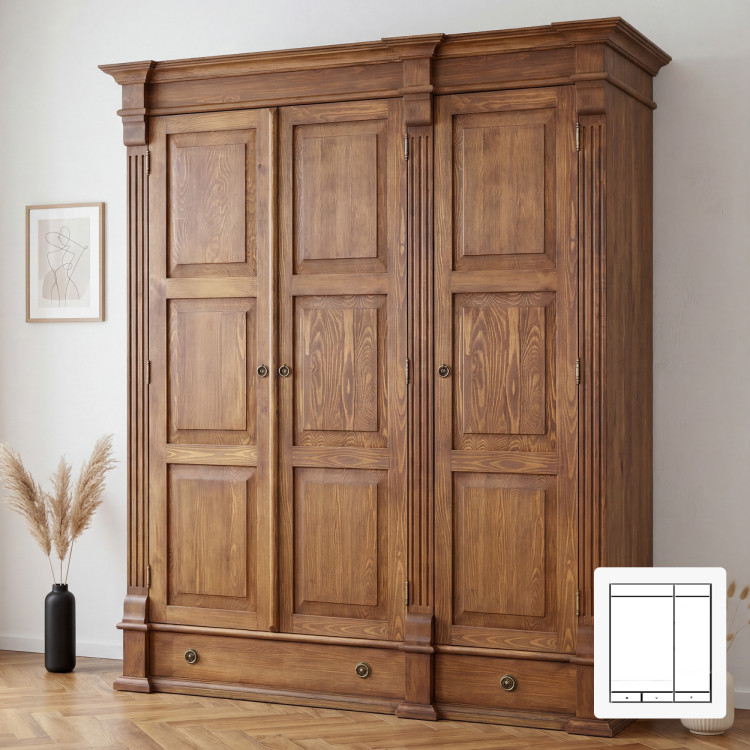 ŠATNÁ SKRIŇ PRESTIGE (D-SAW-68 A1) HNEDÝ LAK