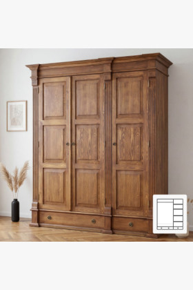 ŠATNÁ SKRIŇ PRESTIGE (D-SAW-68 B1) HNEDÝ LAK