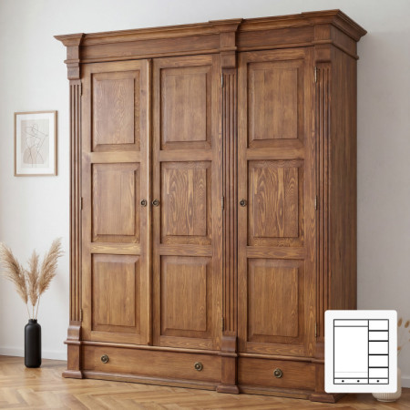 ŠATNÍK PRESTIGE (D-SAW-68 B1) HNEDÝ LAK