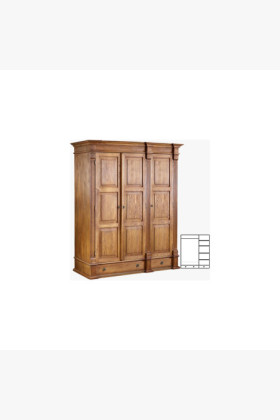 ŠATNÍK PRESTIGE (D-SAW-68 B1) HNEDÝ LAK 2