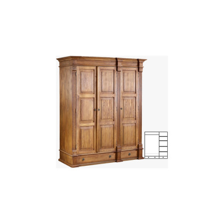 ŠATNÍK PRESTIGE (D-SAW-68 B1) HNEDÝ LAK