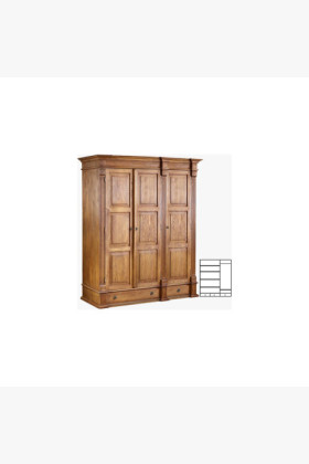 ŠATNÍK PRESTIGE (D-SAW-68 C1) HNEDÝ LAK 2