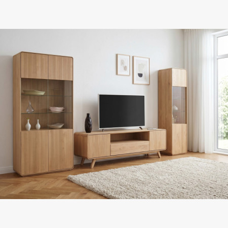 Drevená TV komoda, dub biely