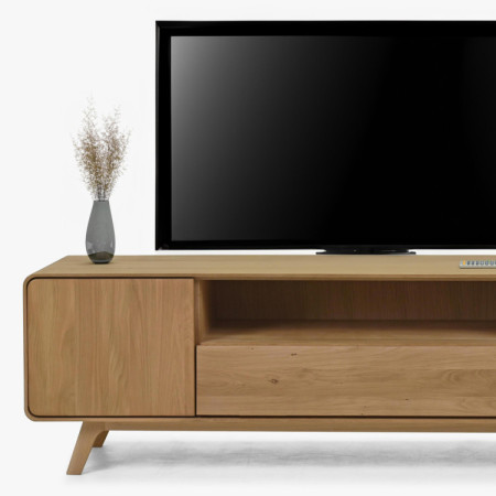 Drevená TV komoda, dub biely