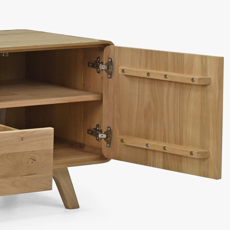 Drevená TV komoda, dub biely