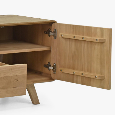 Drevená TV komoda, dub biely