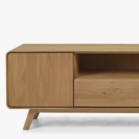 Drevená TV komoda, dub biely