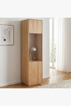 Jednodverová dubová vitrína, dub biely