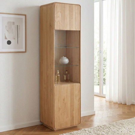 Jednodverová dubová vitrína, dub biely