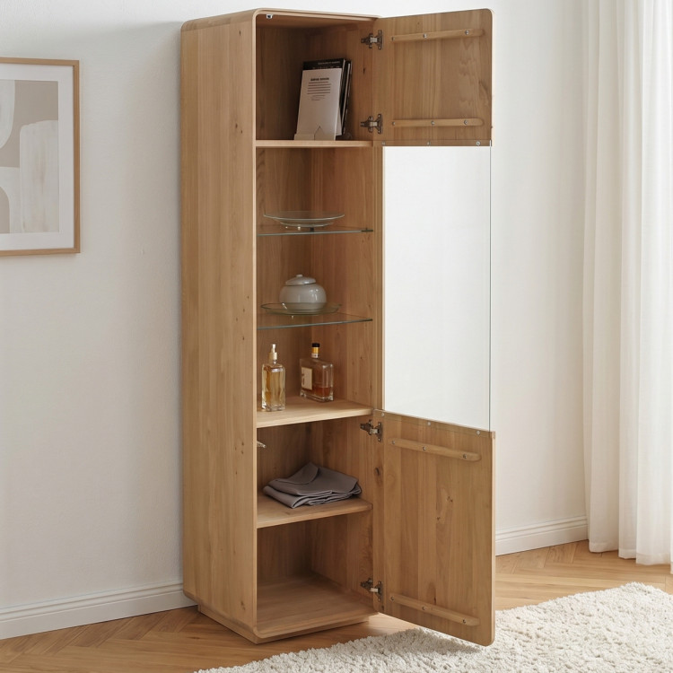 Jednodverová dubová vitrína, dub biely