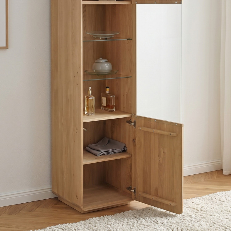 Jednodverová dubová vitrína, dub biely