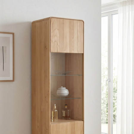 Jednodverová dubová vitrína, dub biely