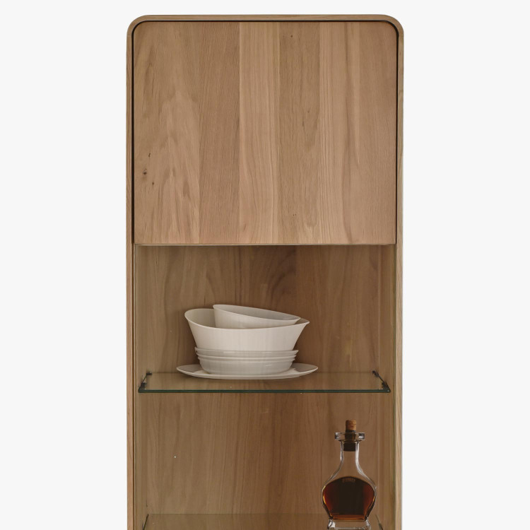 Jednodverová dubová vitrína, dub biely