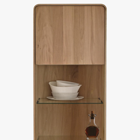 Jednodverová dubová vitrína, dub biely