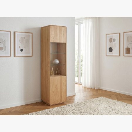 Jednodverová dubová vitrína, dub biely