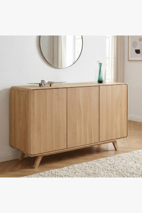 Drevená komoda dub biely s dvierkami