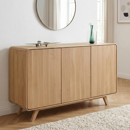 Drevená komoda dub biely s dvierkami