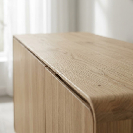 Drevená komoda dub biely s dvierkami