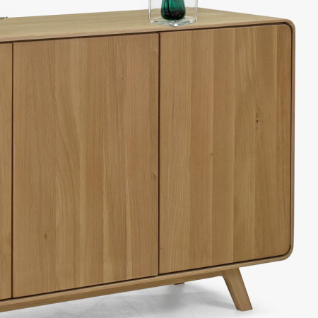 Drevená komoda dub biely s dvierkami