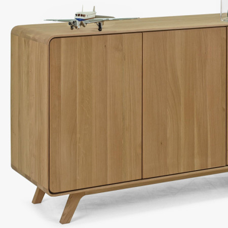 Drevená komoda dub biely s dvierkami