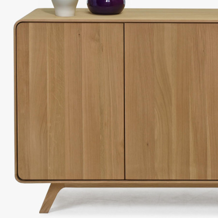 Drevená komoda dub biely s dvierkami