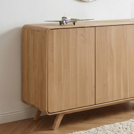 Drevená komoda dub biely s dvierkami