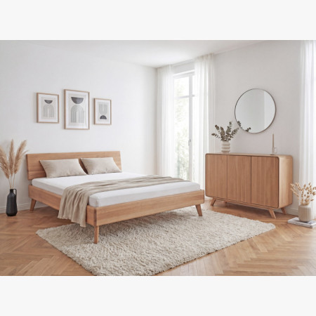 Drevená komoda dub biely s dvierkami