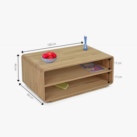 Zaoblený drevený konferenčný stolík