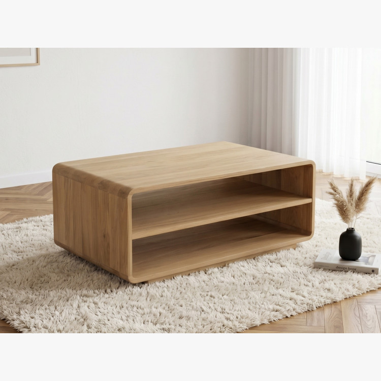 Zaoblený drevený konferenčný stolík