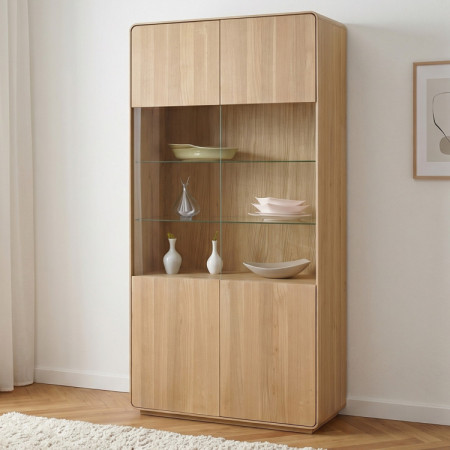 Dvojdverová dubová vitrína, dub biely