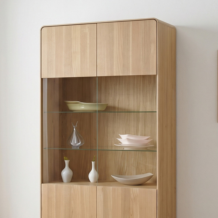 Dvojdverová dubová vitrína, dub biely