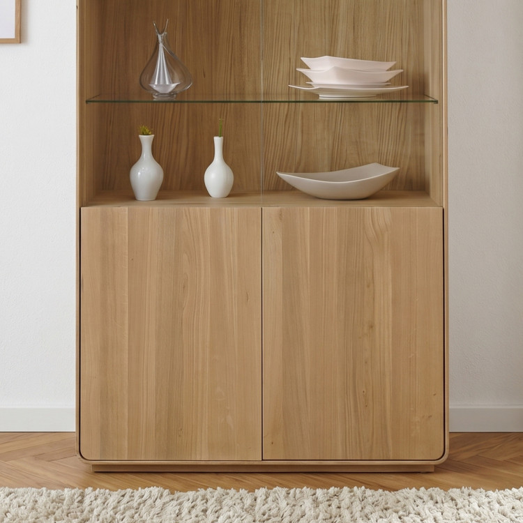 Dvojdverová dubová vitrína, dub biely