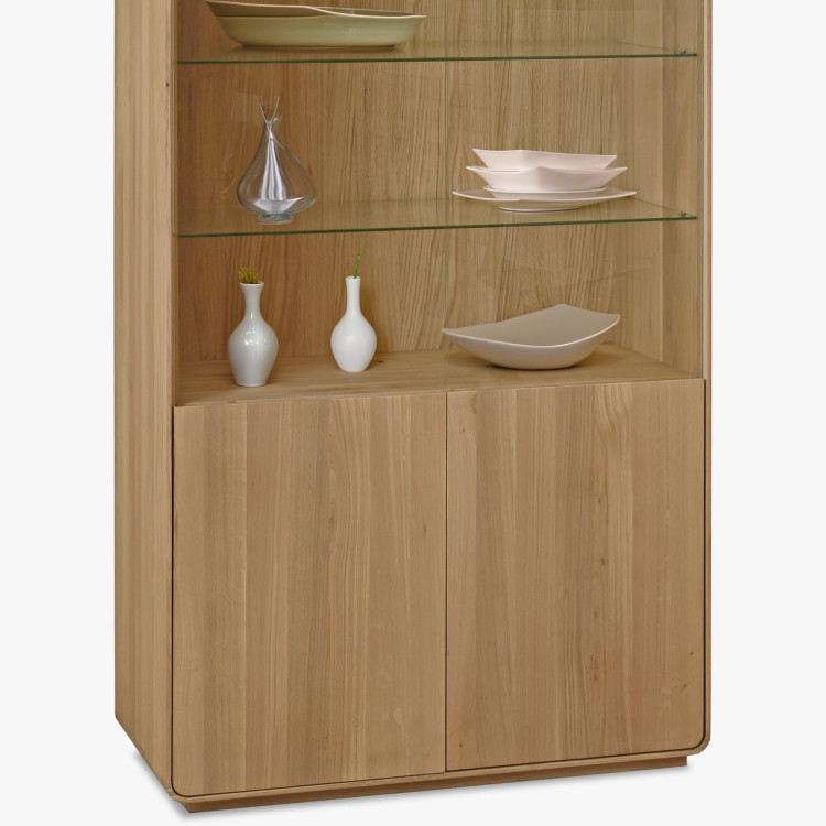 Dvojdverová dubová vitrína, dub biely