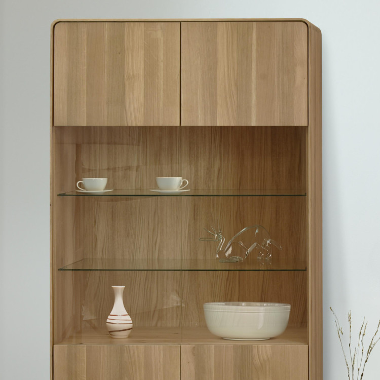 Dvojdverová dubová vitrína, dub biely