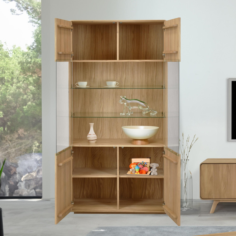 Dvojdverová dubová vitrína, dub biely